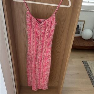 Billabong Pink Paisley Midi Slip Dress